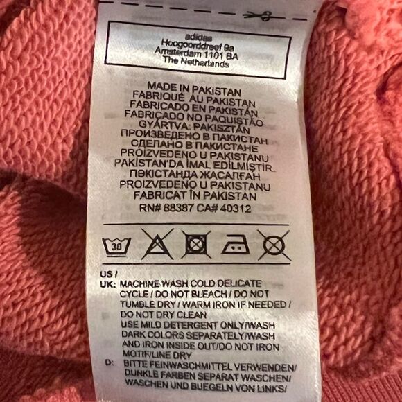 Adidas Loungewear Pink Adicolor 3D Trefoil Oversized Women's Hoodie Medium NWT - Picture 7 of 8